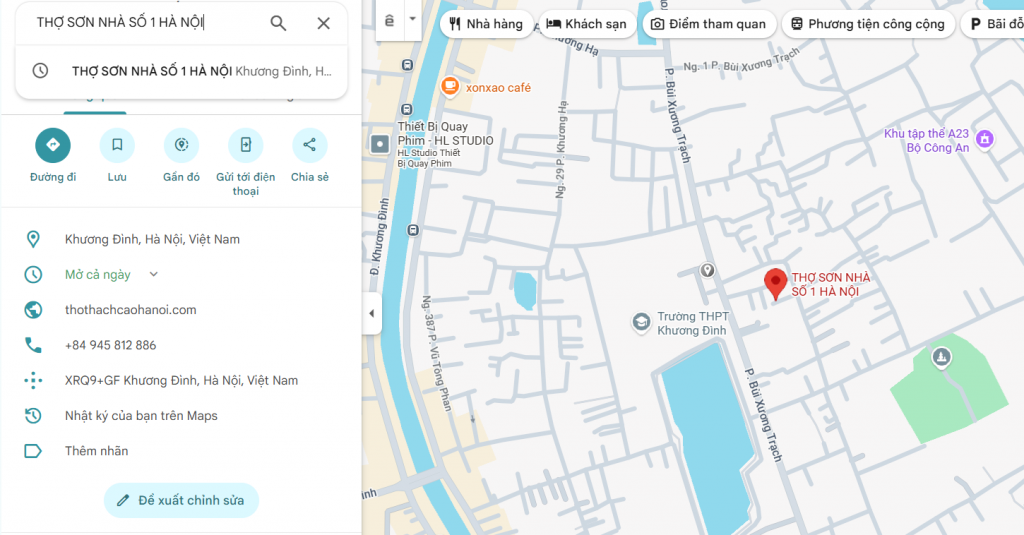 Dịch vụ sơn nhà google map gần đây