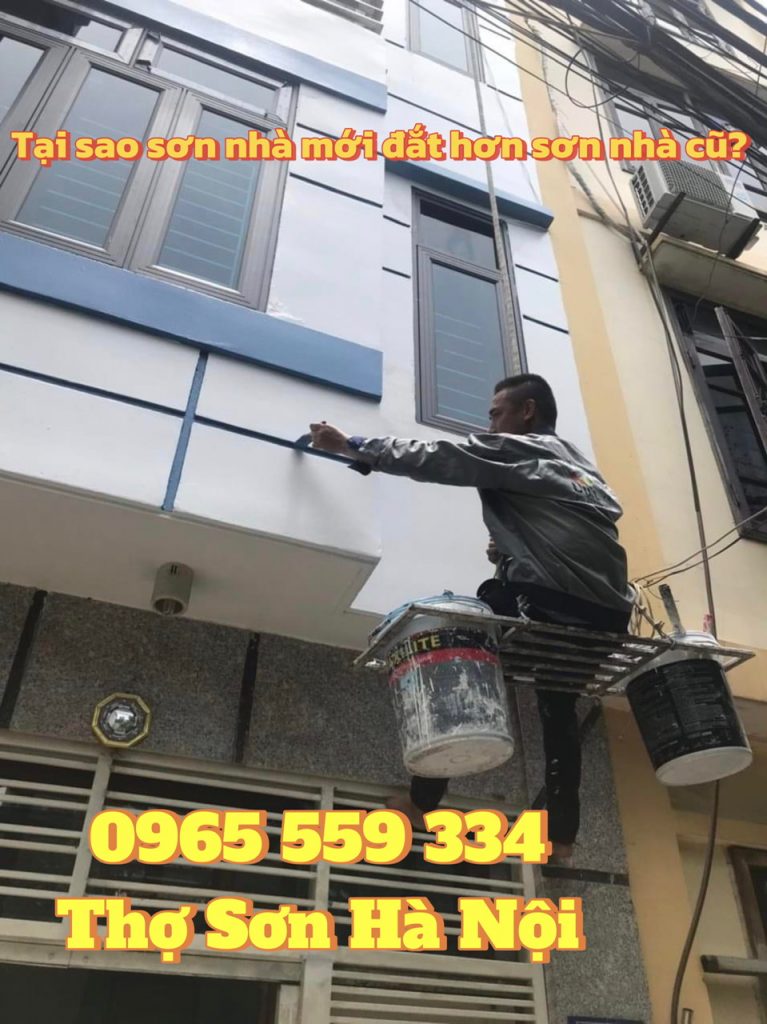 Thợ sơn ngoài mặt tiền | Thợ đu dây chuyên nghiệp UY TÍN giá từ 20k/m2